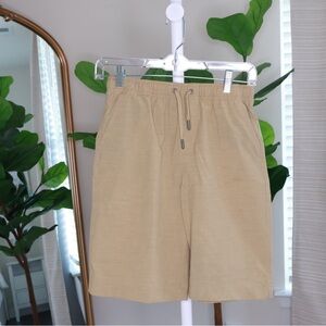 Tan Elastic Waist Shorts